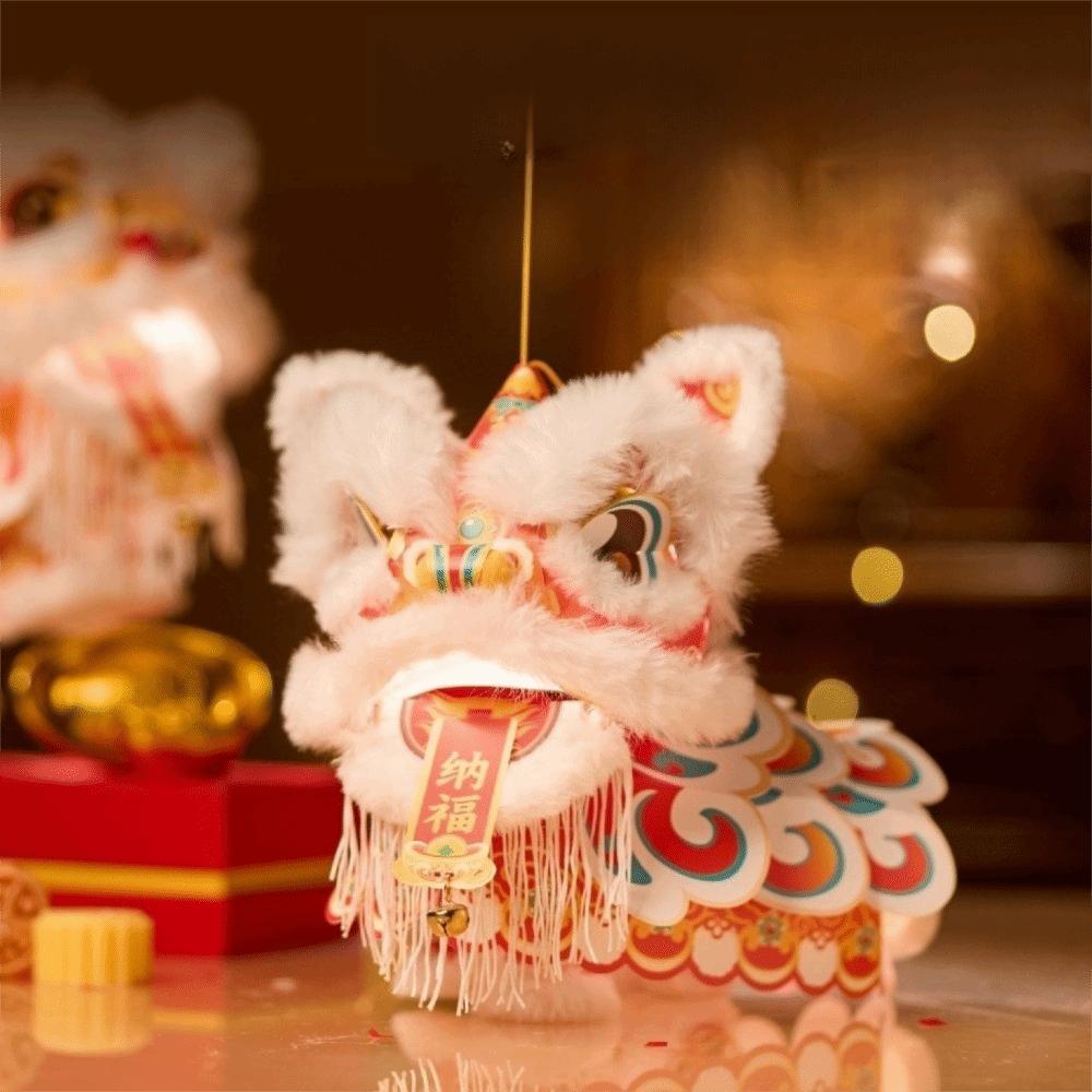 DIY Material Package New Year Lion Dance Lantern with Tassel Handmade Lantern  Chinese New Year