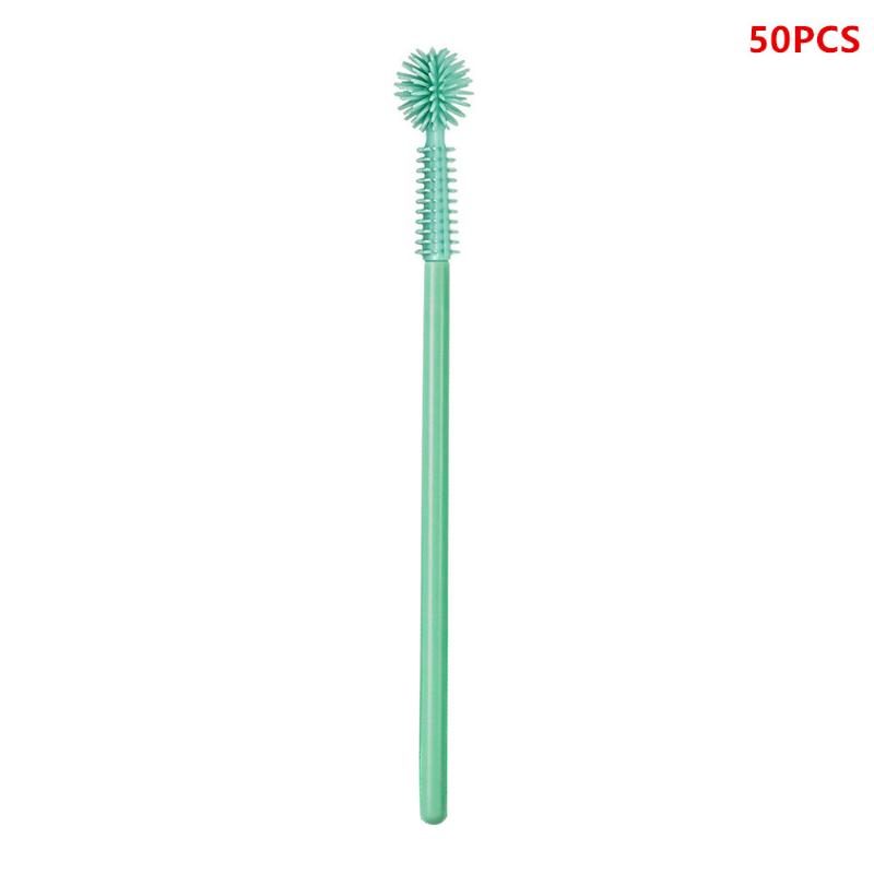 50Pcs Disposable Silicone Eyelashes Brushes Applicator Eye Lash Mascara Wands Brush Eyelash Extension Women Makeup Tools