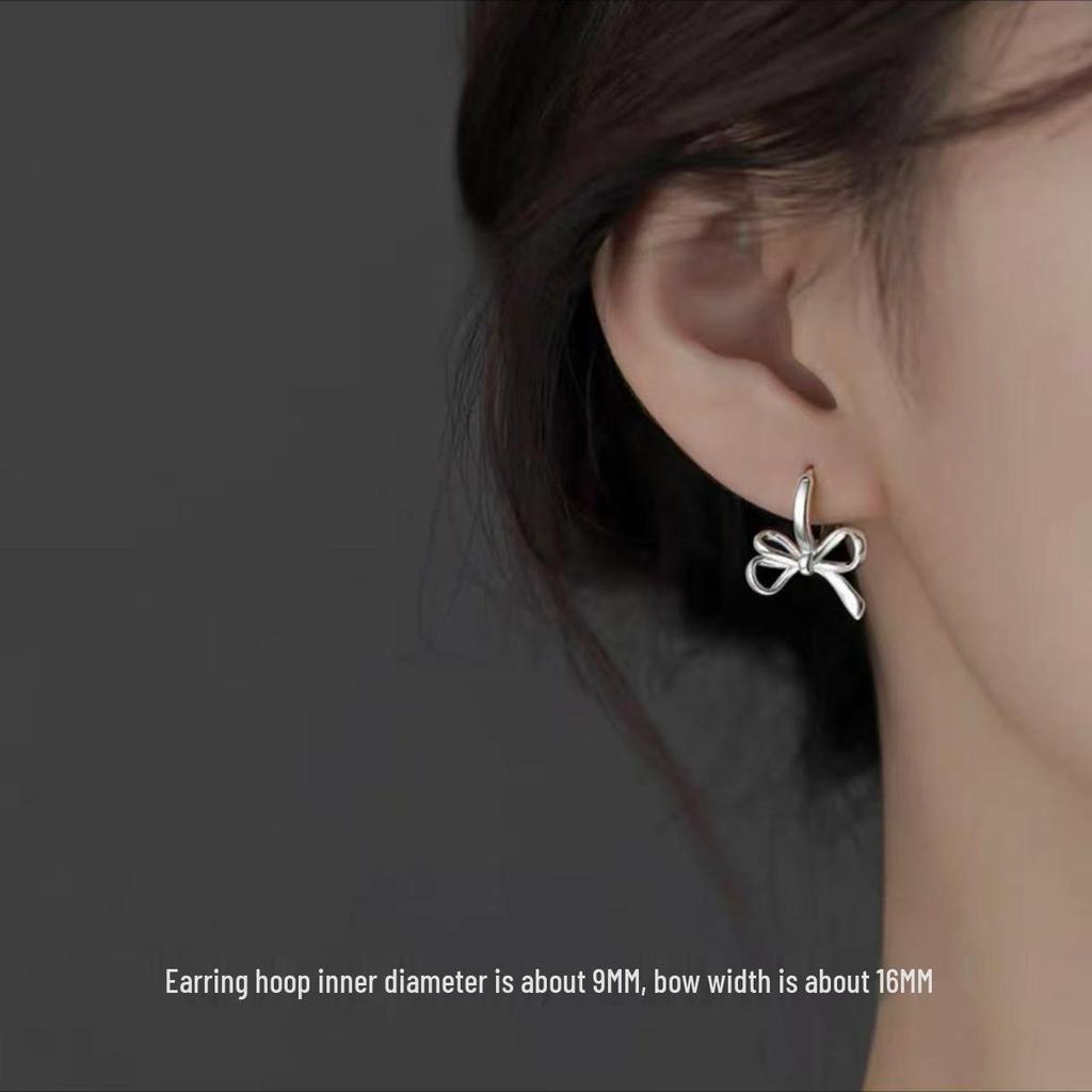 Exquisite Ribbon Bow Earrings: Sweet, Elegant, High-End Design for Women