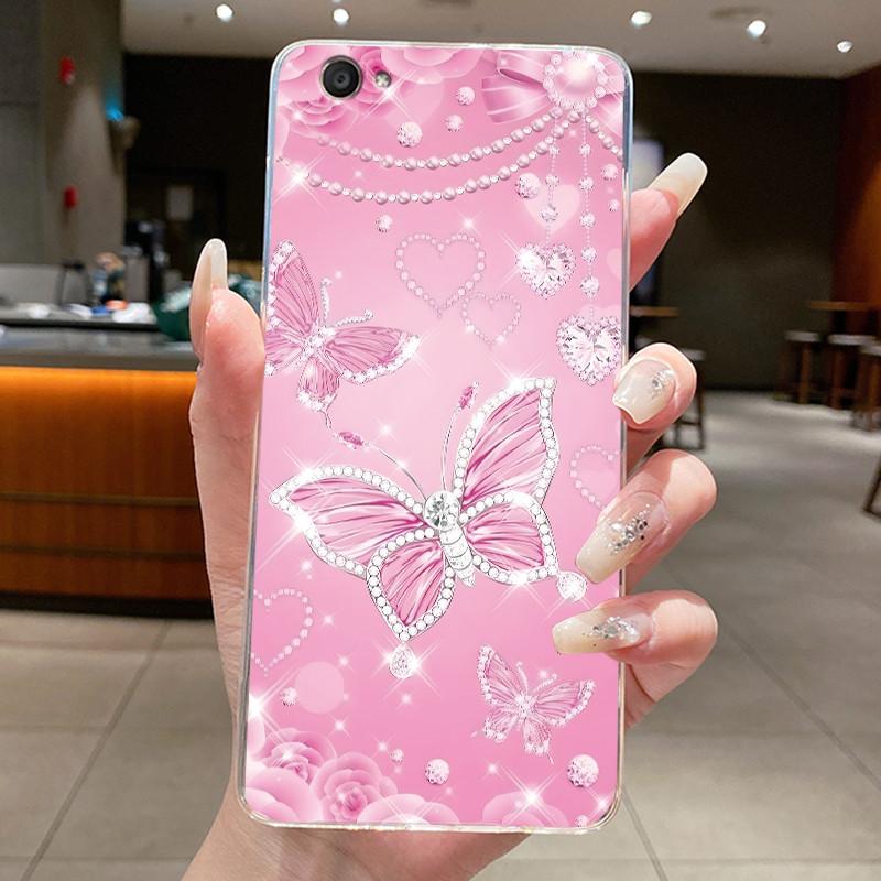 Luxury Fashion Butterfly Flowers Case For Vivo V5 Plus X9 X9s 1611 Back Cover Clear TPU Soft Silicone Phone Case Bumper Housing