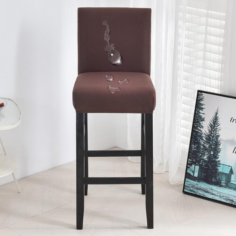 Waterproof Short Back Bar Chair Cover Solid color Stretch Swivel Chair Cover Stretch Small Size Bar Stool Seat Covers for Hotel Banquet Dinin