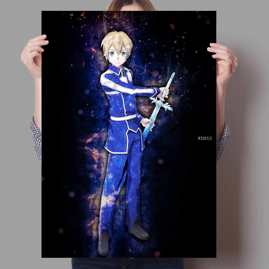 Anime Plakát Sword Art Online Plakát Alicization Kirigaya Kazuto Malba na plátně Domácí dekorace Living Art Kawaii Room Decor