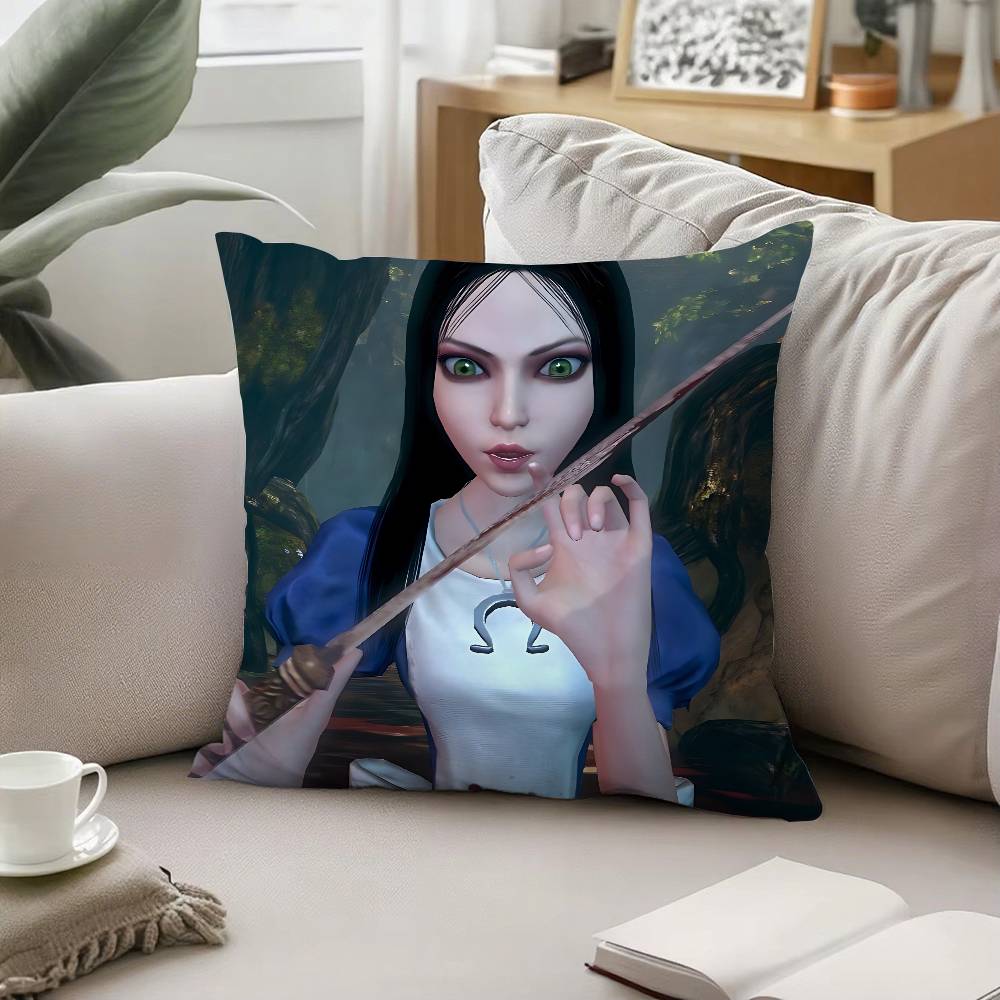 Alice Madness Returns Throw Pillow Covers Pattern Cushion Cover Suitable For Sofa Bedroom Car Pillow Cover
