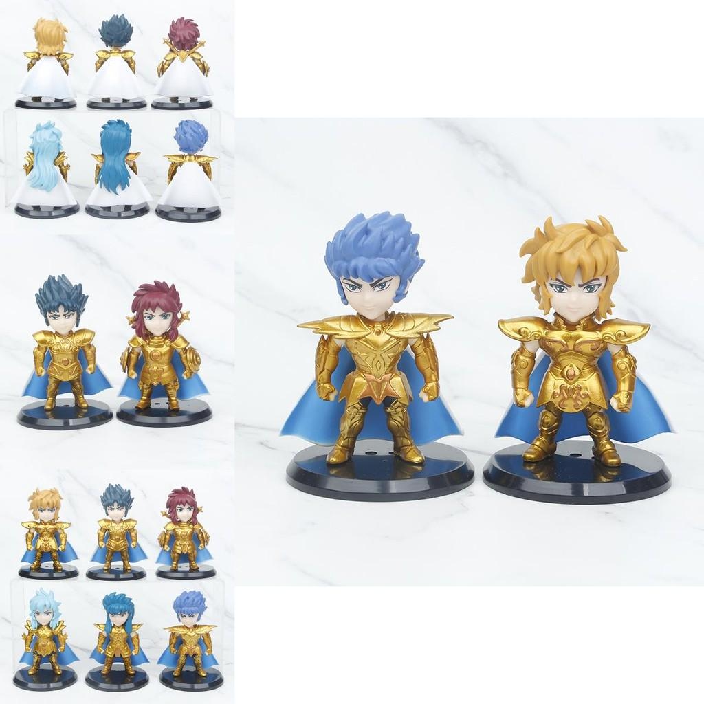 Golden Saint Seiya Pvc Figure Anime Collectible Model Cake Topper Blind Box Toy