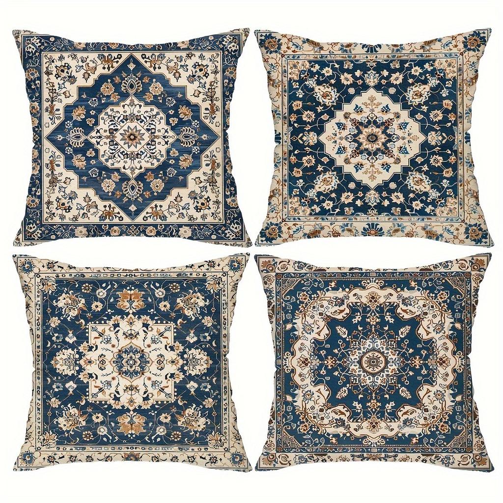 Retro classic floral pattern printing pillowcase ethnic style home furnishing room decoration pillow cover sofa cushion cover