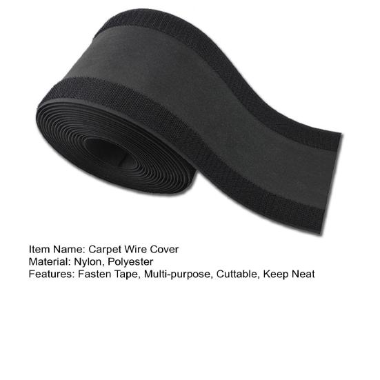 3 Meter Floor Cable Protection Cover Adjustable Soft Fasten Tape Reusable Black Keep Neat Cuttable Carpet Bedroom Living Room