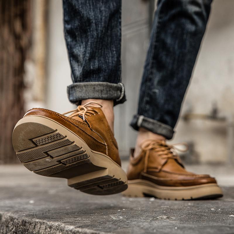 Men's High-quality Anti-skid Wear-resistant Leather Fashion Casual Leather Shoes Low Top Leather Shoes