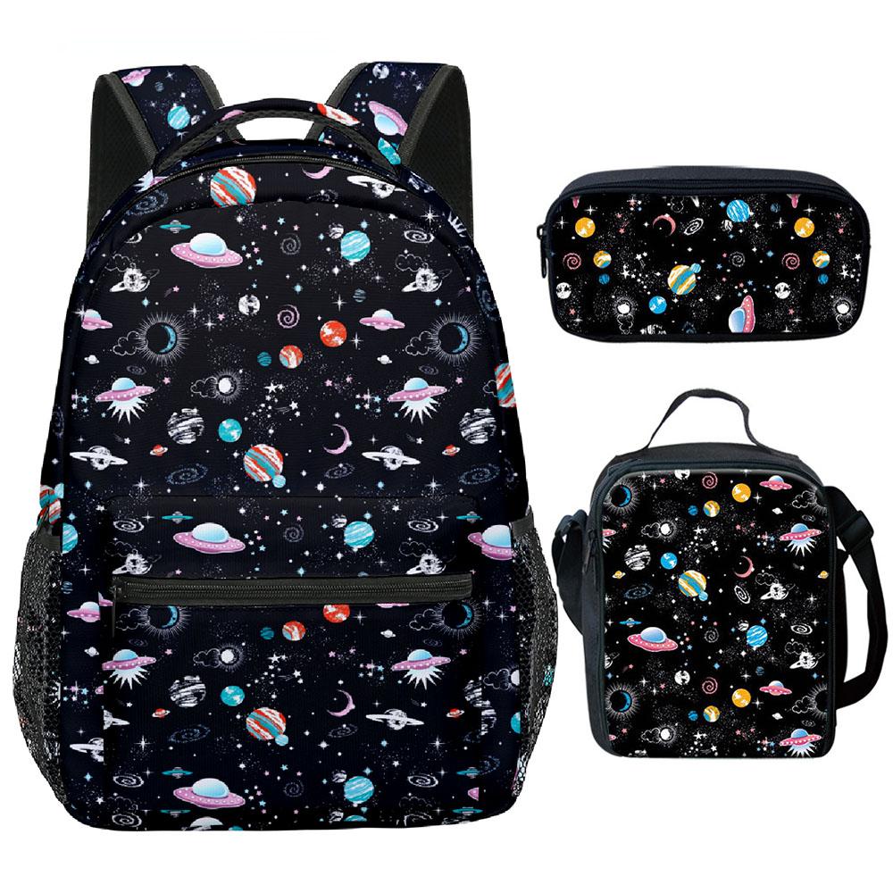 Traditionnel Bien-aimé Homme Drôle Manana Sera BonitoI Motif 3D 3 pièces/Ensemble Cartables Voyage Sac à Dos pour Ordinateur Portable Léger Boîte à Lunch Trousse à Crayons