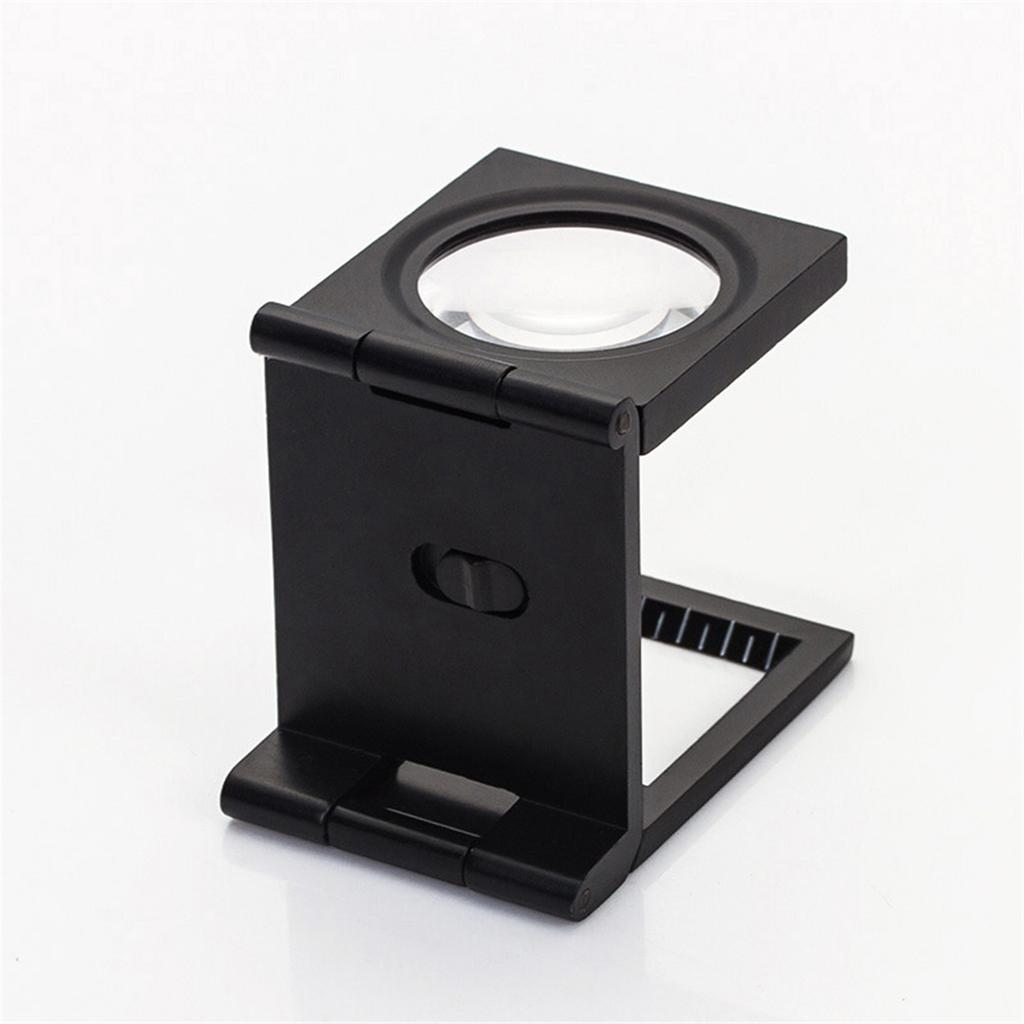 10x folding all metal two LED lights cloth mirror printing paper dot textile scale magnifying glass