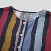 Striped Gradient Stand Collar Robe - Men's Long Sleeve Southeast Asia/Middle East Style