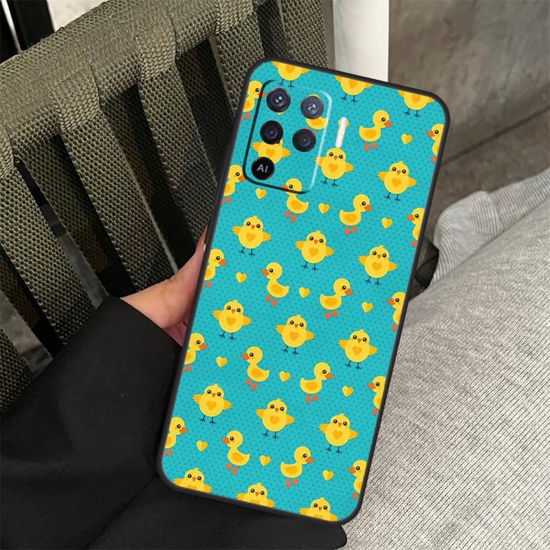 Yellow Duck Case For Oppo A38 A18 A58 A78 A98 A79 A40 A60 A80 A16 A76 A96 A15 A74 A94 A54 A77 A17 Cover