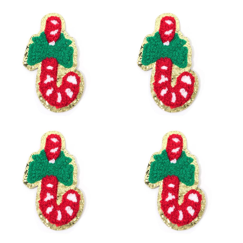 4pcs/lot Christmas Series Embroidery Patches Santa Snowflake Cartoon Shape Iron On Patch For DIY Sewing Garment Bags Decoration