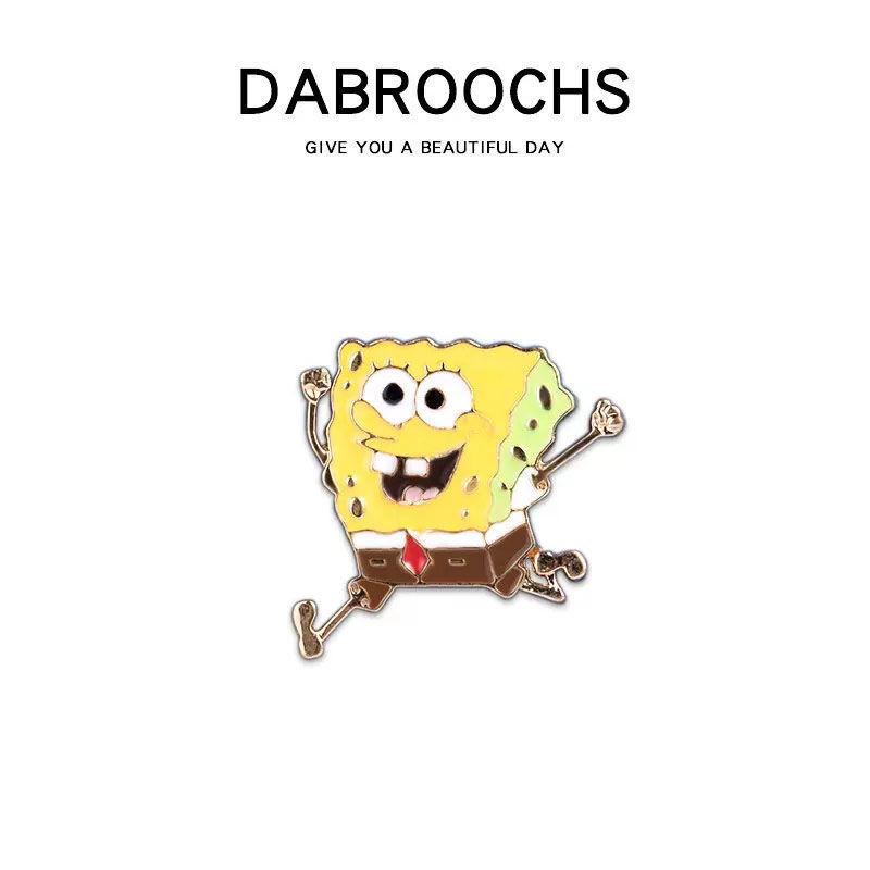 SpongeBob SquarePants Brooch Patrick Star Cute Japanese Cartoon Pin Male and Female Student Couple Personality Metal Badge