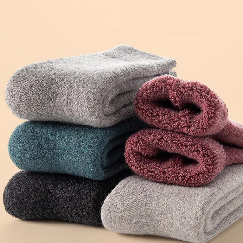 New Winter Warm Women Socks Wool Male Men Socks Super Thicker Solid Socks Merino Wool Socks Against Cold Snow Terry Socks