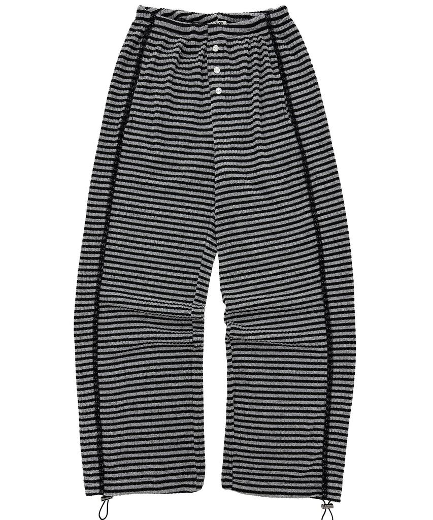 Plasma Sphere Rouge Stripe Knit Lace Track Wide Pants_2 Colors