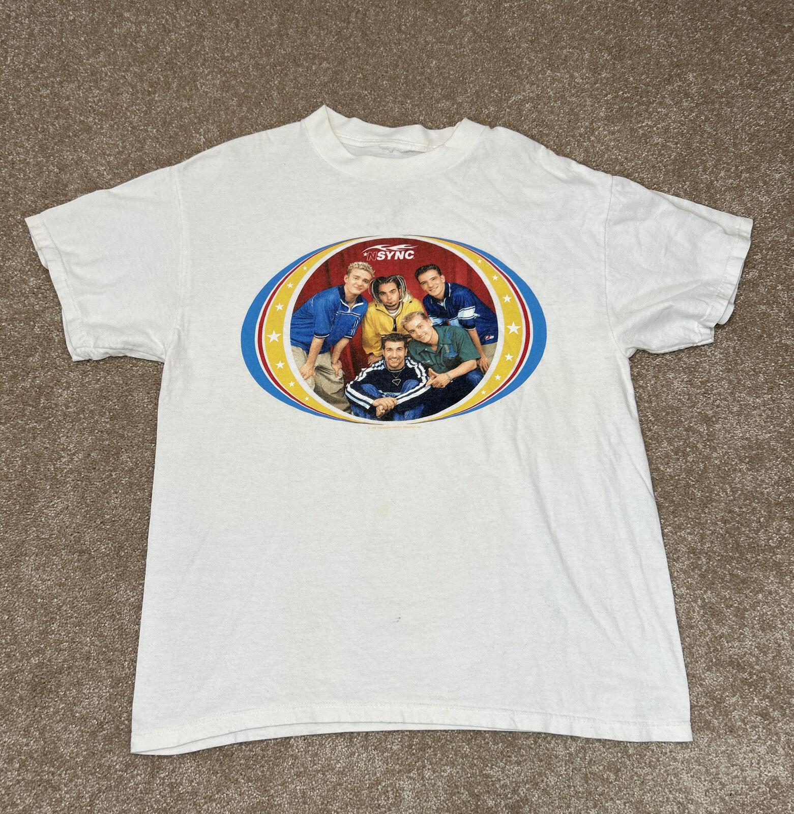 Vintage 90s NSYNC 1999 Men Medium Graphic Band Concert Tour Shirt Boy Band L