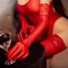 Guanti Lunghi Ultrasottili Uomo e Donna Sexy Lucidi ad Olio Guanti da Festa Cosplay Maschili Dita Intere Guanti Stretti Aurora Nightclub