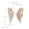 Kienl Full Shiny Natural Zircon Drop Earring For Women  Rose Gold Color Unique Crystal Wing Daily Vintage Jewelry Best Gift