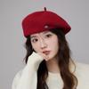 Angola red hat, new beret, autumn and winter forward cap, vintage octagonal cap, face-slimming fisherman hat