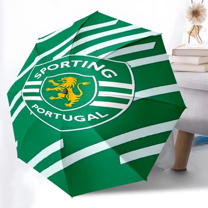 Printed Sporting CP logoPrinted Folding Umbrella,Outdoor,Leisure,And Travel Umbrella,Durable Umbrella Fabric,Birthday And Holiday Gift