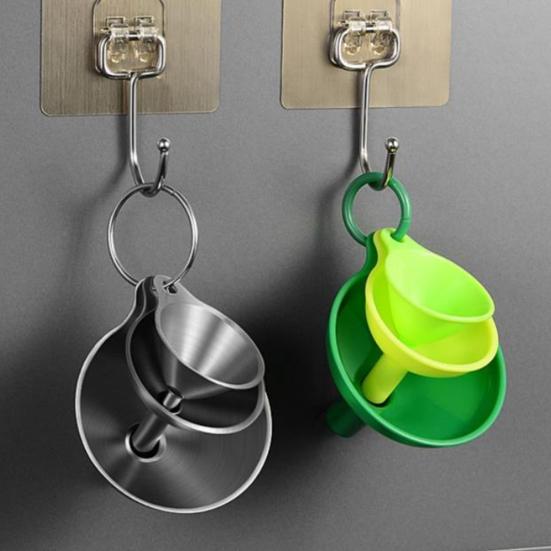 Stainless Steel Kitchen Funnels Set Food Grade Powder Transfer Funnel for Filling Bottles Cooking Oil Pouring Tool for Spices Salt Herbs