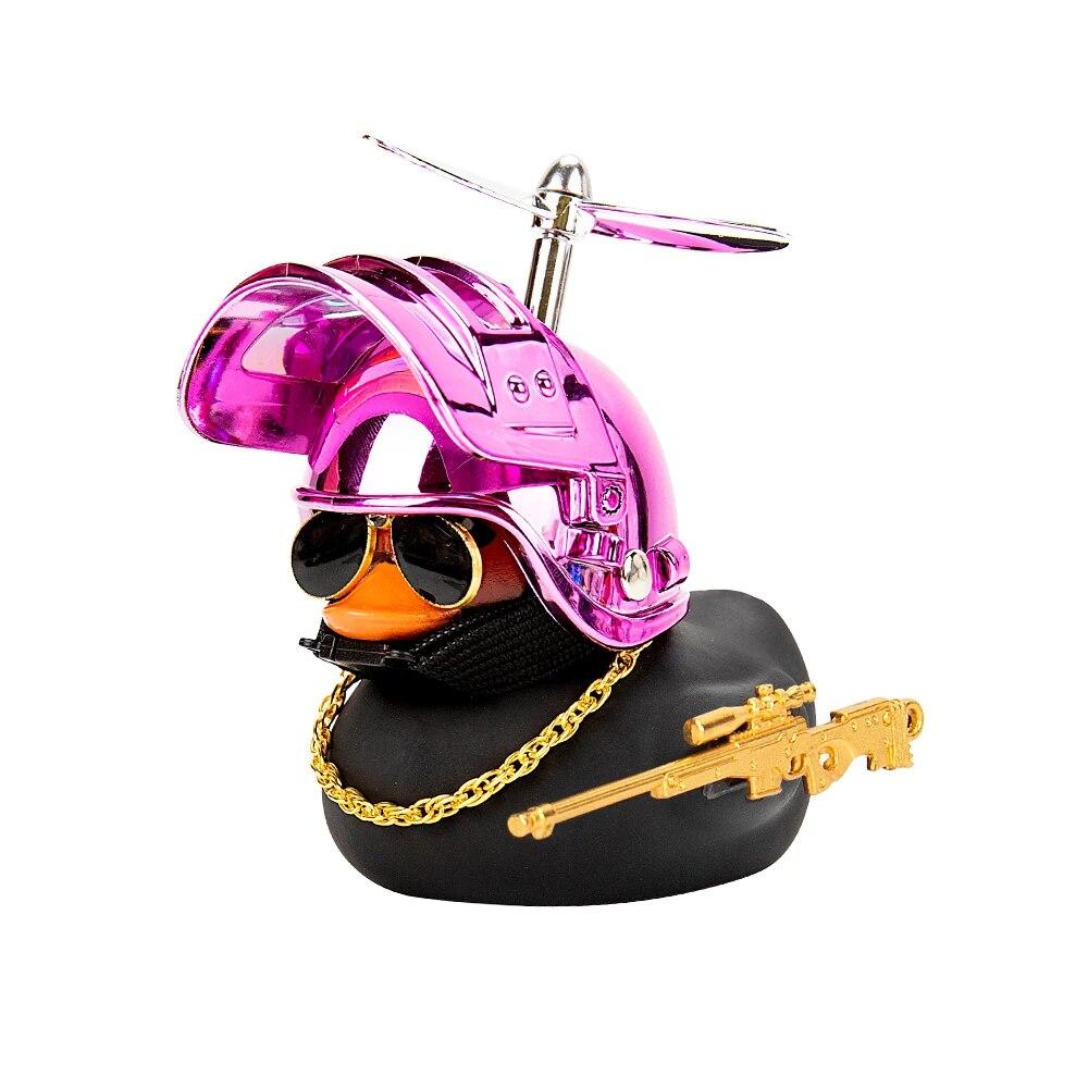 Duck In the Car Interior Decoration Yellow Duck with Helmet for Bike Motor Without Lights Duck In The Car Car Accessories