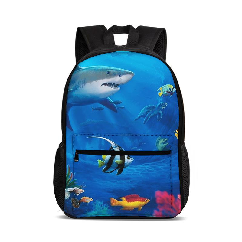 Underwater World Backpack Versatile Cartoon Large Capacity Outdoor Travel Mountaineering Boy and Girl School Birthday Best Gift
