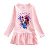 Vestido de Ruffles de Dibujos Animados de Grupo de Chicas Kpop - Falda de Princesa de Malla de Manga Larga para Bebés Niñas (Primavera otoño)