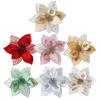 Artificial Magnolia Flowers Christmas Ornaments Glitter Decorations