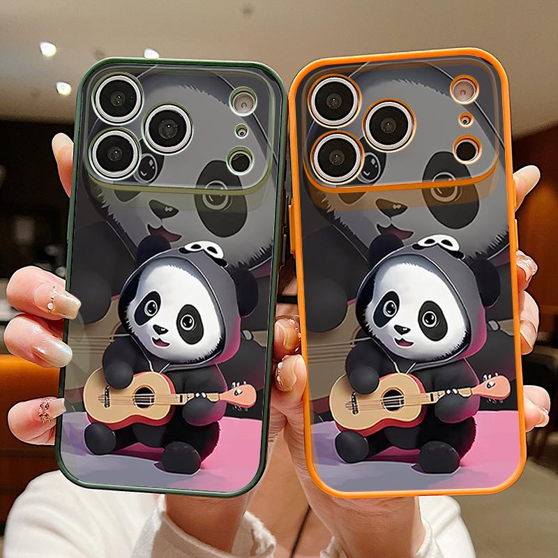 Guitar-playing Panda Case For iPhone 17 Pro Max Magnetic For Magsafe Skin Feeling Cover For iPhone 16 15 14 13 Pro Max