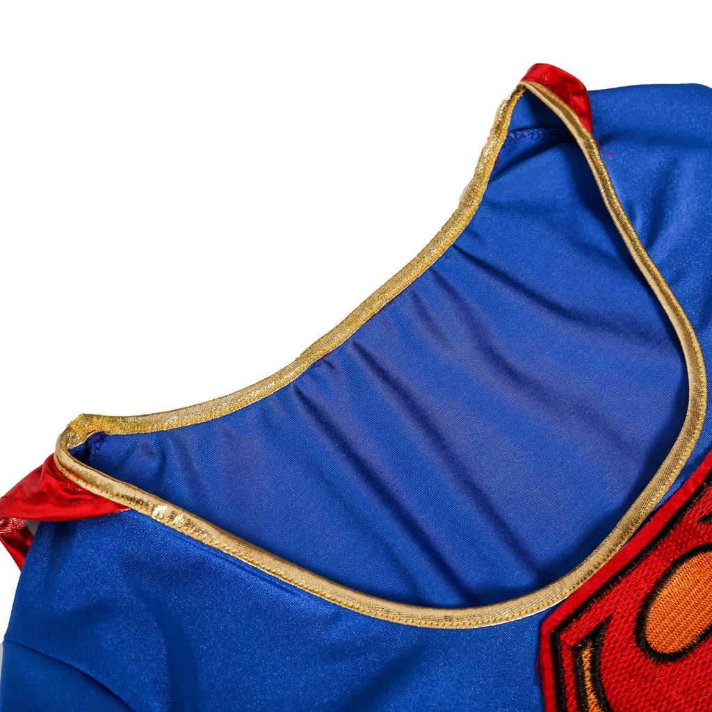 Women's Sexy Patent Leather Cape Superman Costume for Halloween Cosplay