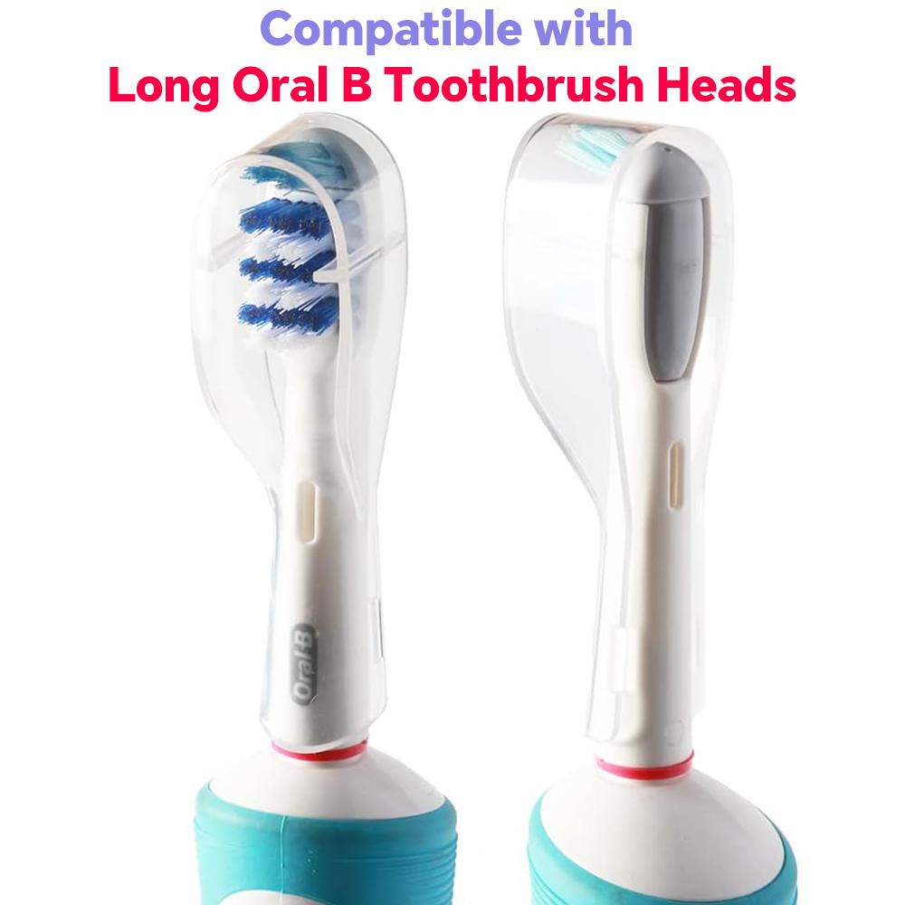 Toothbrush Heads Dustproof Covers for Oral B Long Dual-Head Electric Toothbrush, Protective Cover Cap for Oral B Long Brush Head