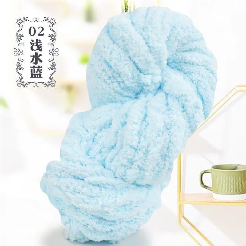 Thick Chenille Yarn for Blankets, Super Soft and Fluffy Giant Chenille-Style Polyester Yarn for Home Decor Projects