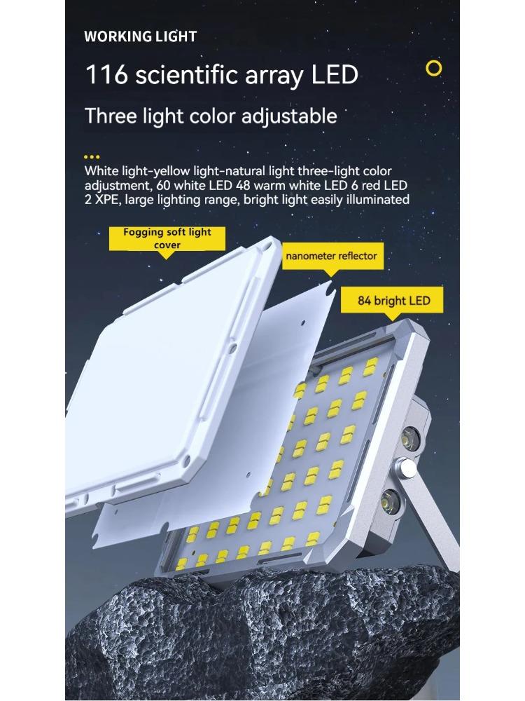 LED Camping Tent Light Rechargeable Searchlight High Power Outdoor Emergency Lighting Waterproof Portable Hanging Night Lamps