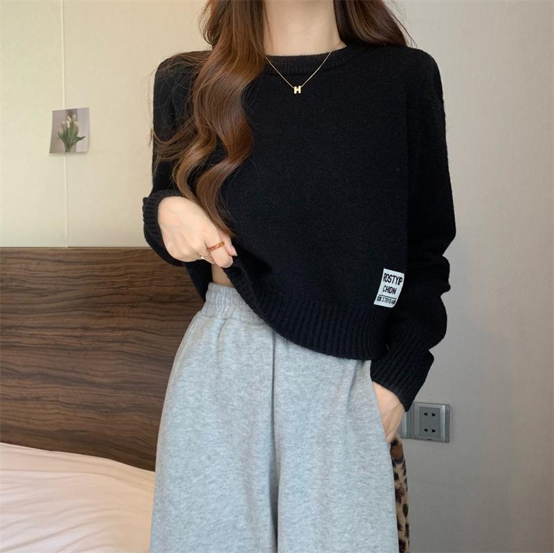 Spring & Autumn Korean Style Women's Petite Long-Sleeve Sweater - Soft & Gentle Inner Layer Top