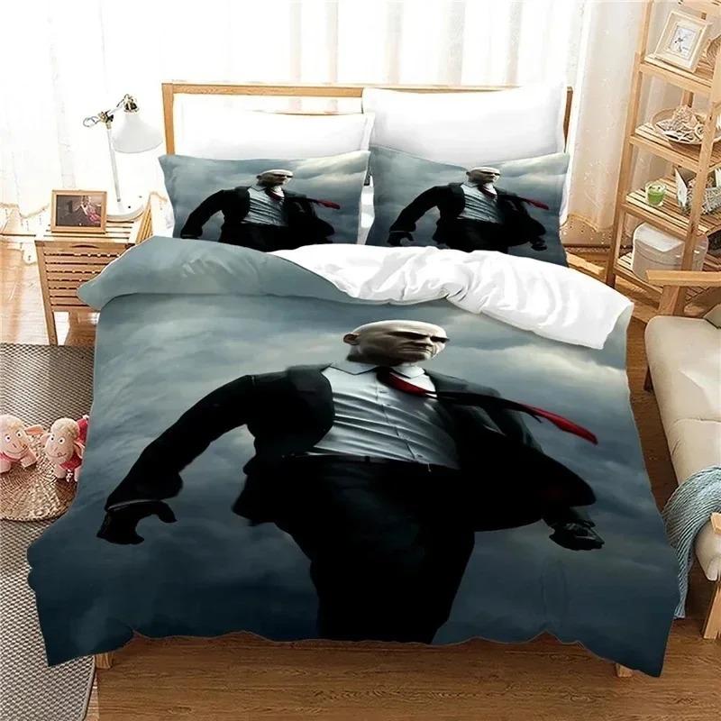 Game Hitman Killer Bedding Set Boys Girls Twin Queen Size Duvet Cover Pillowcase Bed Boys Adult Fashion Home Textileextile