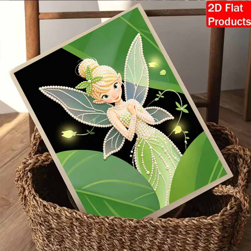 Disney Pearl Painting Peter Pan Tinker Bell 5D DIY Pearl Picture Crafts for Adults/Beginners Gift Ideas Home Decor