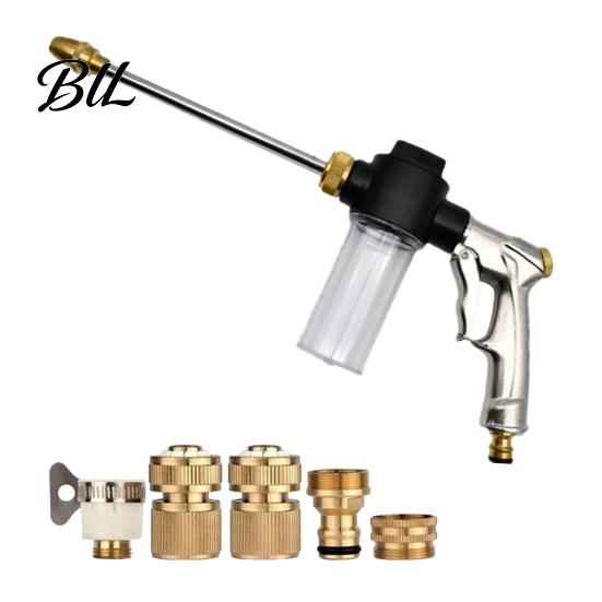 Garden Hose Nozzle Sprayer High Pressure Nozzle, Heavy Duty Car Wash Booster with Foam Cannon, Adjustable Sprayer, for Washing Gardening Yard Cleaning A
