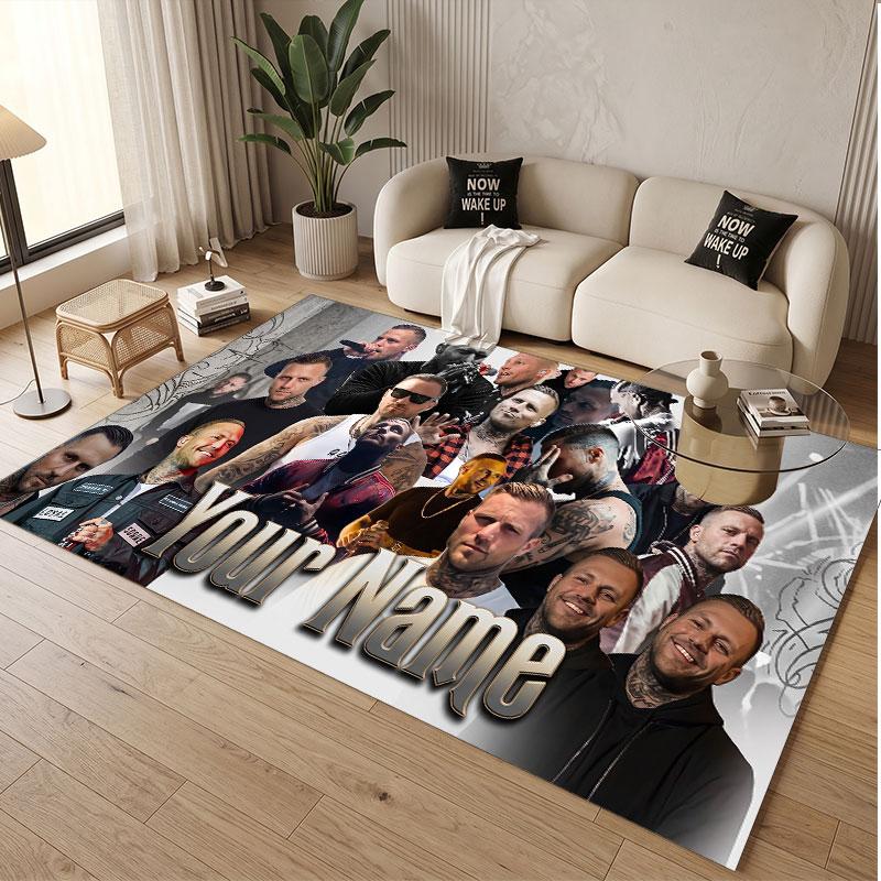 Custom Name Crystal Velvet Rug,Kontra K Comfortable Anti Slip Floor Mat For Room Decoration