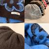 Bedruckte Blume Jacquard Strickmütze Wolle Ohrenschutzmütze Retro Druck Strickmütze Mädchen