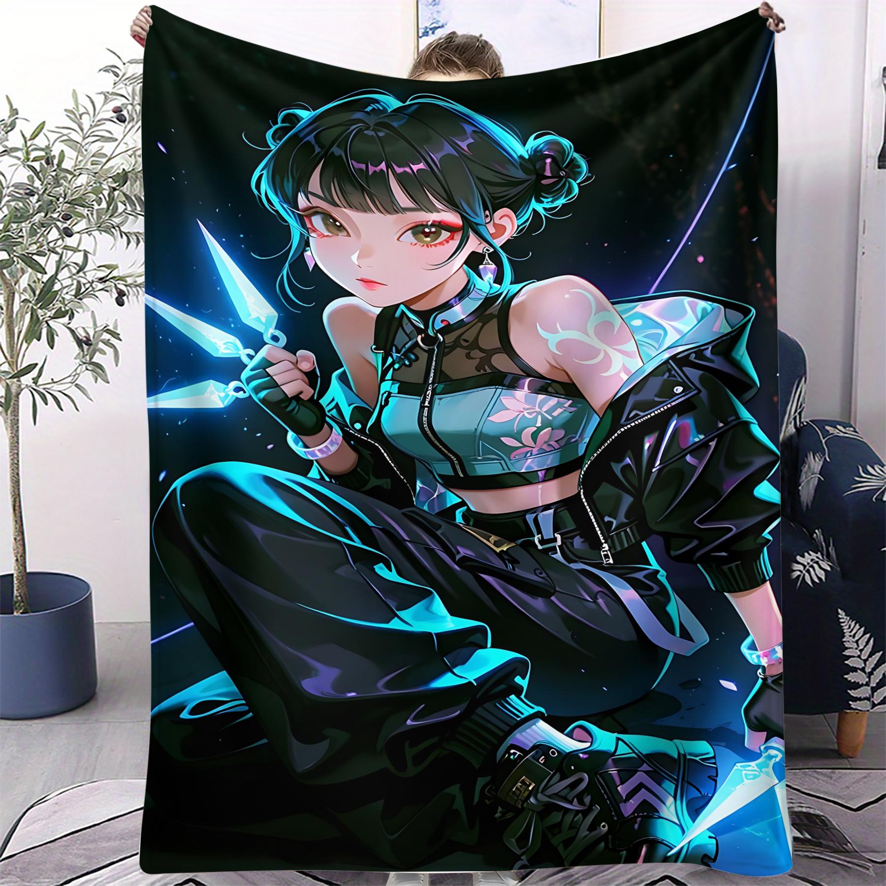 

K-Pop Demon Hunters Blanket Girls Boys Plush Throw Blanket Novelty Warm Blanket All Season Huntrix Fan Gift for Office Travel 70x100cm