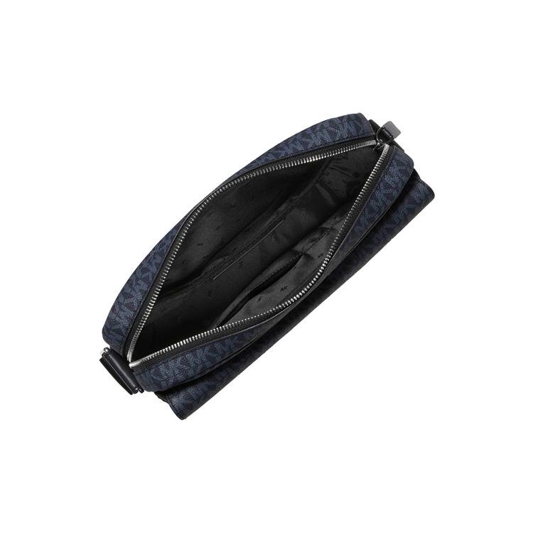 New MICHAEL KORS MK Cooper Artificial Leather Camera Bag, Crossbody Bag Medium Men's Dark Blue 37U0SCOM0B-502