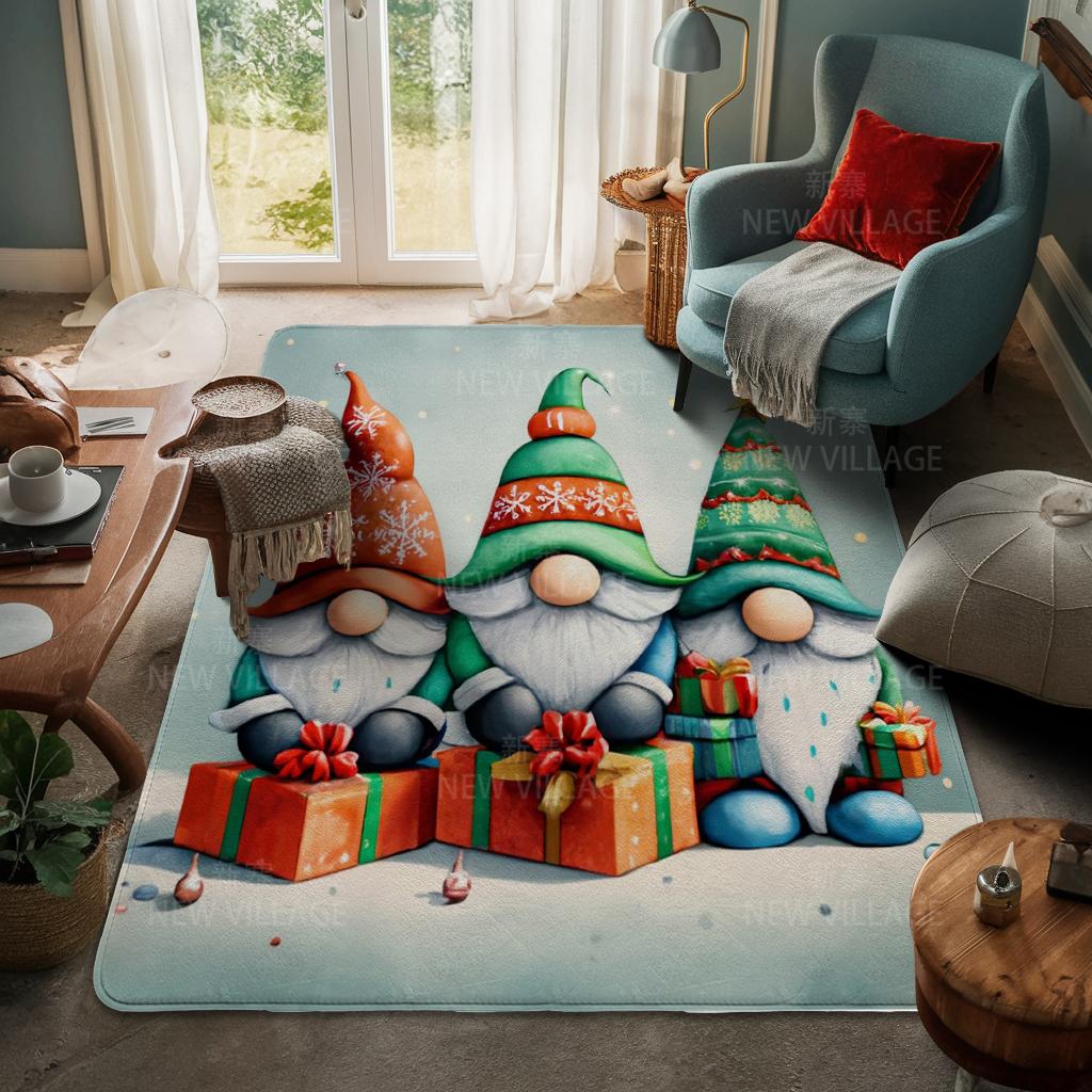 House Entrance Carpet Home Door Mat Living Room Bath Foot Bathroom Non-slip Water Absorption Rugs Bath Merry Christmas Winter