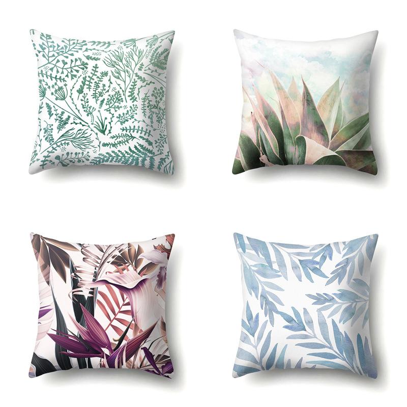 Polyester Kissenbezug Dekorative Blumen Haus Pflanze Druck Kissenbezug Lendenkissen Sofa Kissenbezug