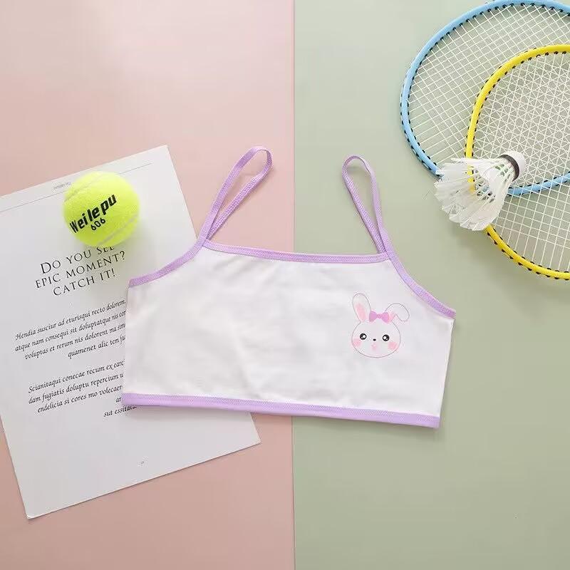 

Кружевной бюстгальтер для молодых девушек, подростковое мягкое хлопковое нижнее белье для подростков, тренировочный укороченный топ для детей 8-14 лет one size фиолетовый