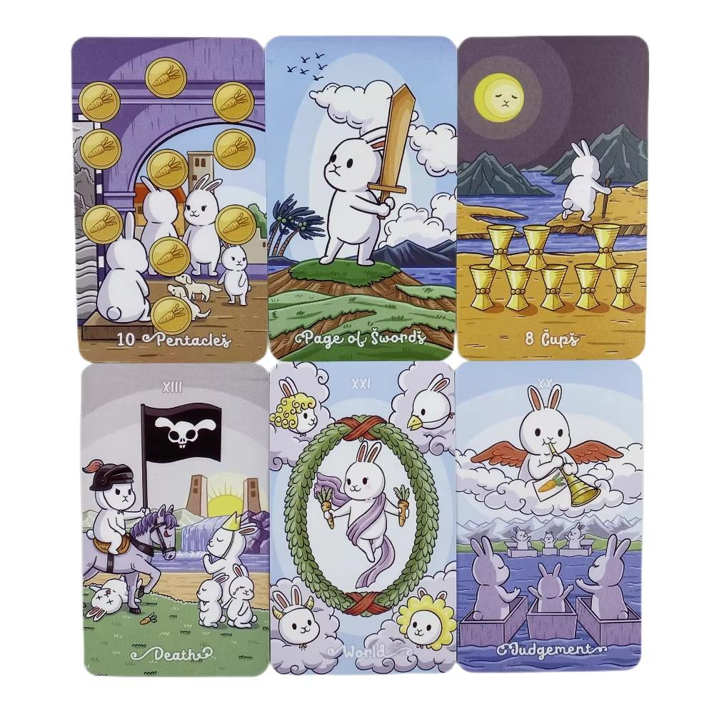 Chubby Bun Rabbit Tarot Deck Version 2 Leisure Party Table Game High Quality Fortune-telling Prophecy Oracle Cards