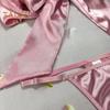 1 Set Women Bra Panties Thigh Ring Set Bow-knot Decor Sleeveless Backless Low-cut Pornographic Romantic Night Nightie Bra Briefs Set Wedding Night