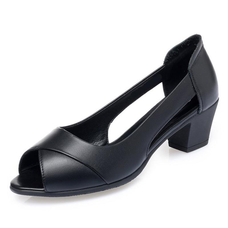 2025 Casual High Heels Ladies Fashion Summer Sandals Ladies Short Heel Walking Shoes Office Everyday Street Shopping Shoes