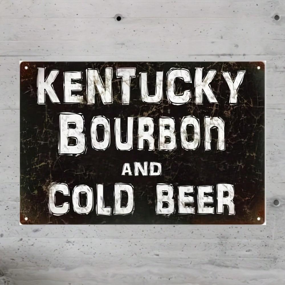 Vintage Metal Tin Sign 8x12 Inch Rustic Bar Decor Bourbon Beer Pub Wall Art