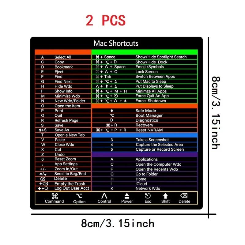 2Pcs Creative Windows Office Software Keyboard Shortcut Keys Tips English Stickers for Computers Laptops Office Worker Supplies